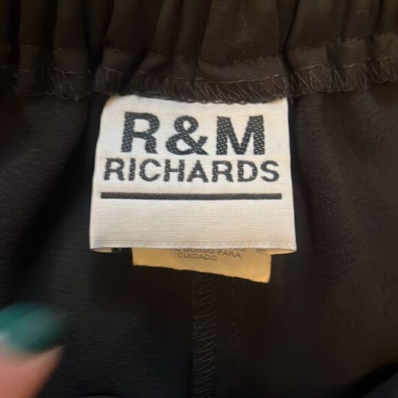 R&M Richards Women's Black Side Slit Layered Wide Leg Sheer Palazzo Pants - Picture 9 of 10